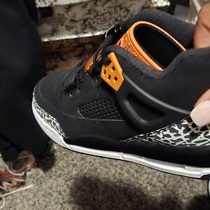Men's Black and Orange Retro Street Sneakers